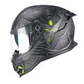 CGM 363S SHOT NIPPO Integral Moto Casco Negro Fluo Amarillo Mate